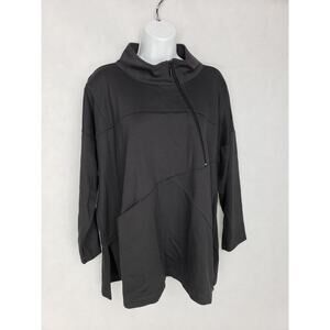 Spirithouse Women's Half Zip Dark Grey Sweatshirt Size M Front Pockets Lagenlook